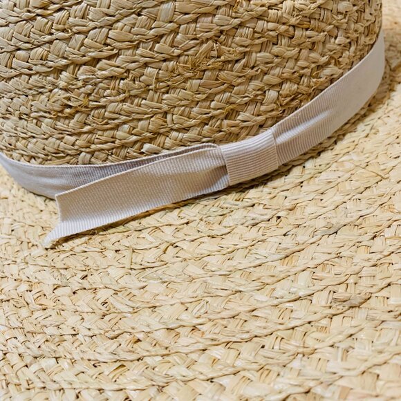 COPY - Hat Attack Sun Hat Braided Straw Wide Brim Summer Beach Women\'s Beige New main image 4